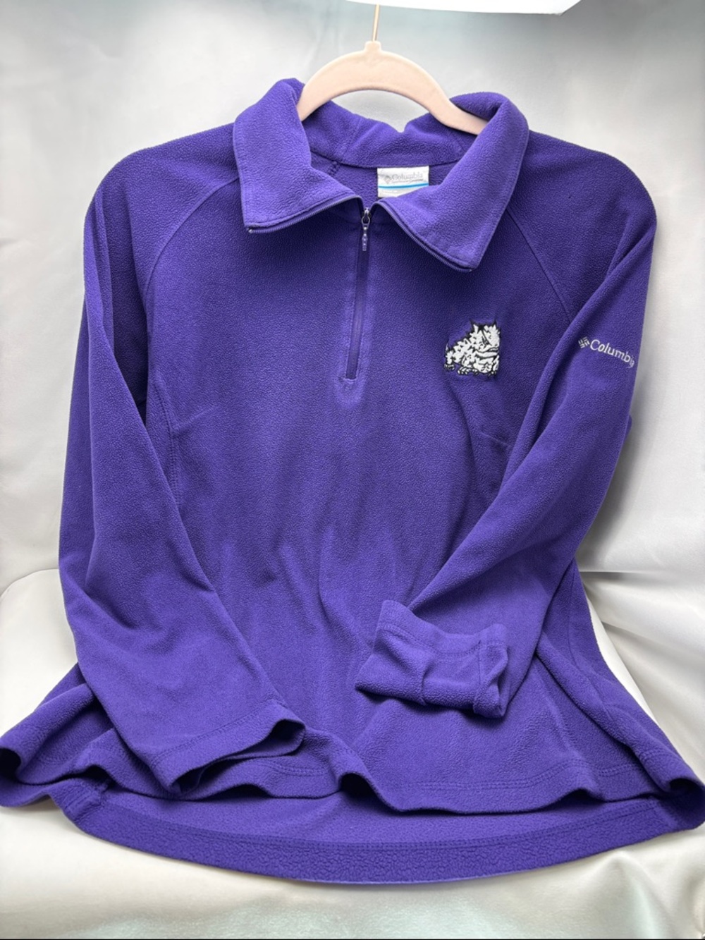 Columbia TCU Horned Frogs Women’s SzM Purple Quarter-Zip‎ Fleece Pullover#0604